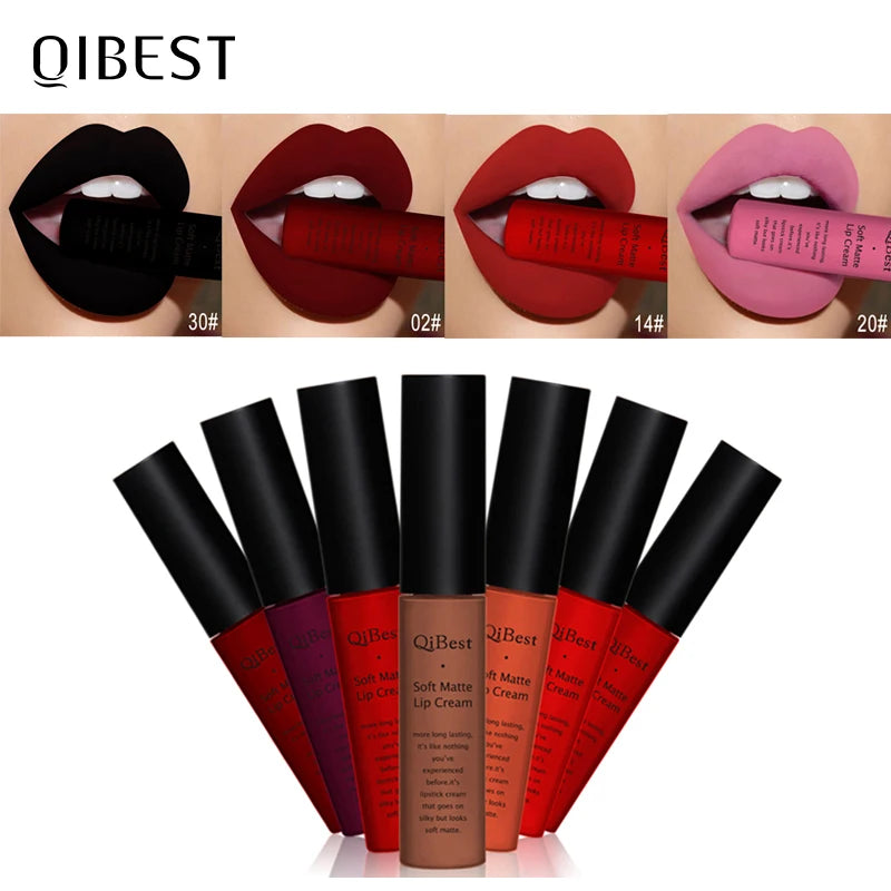 Bold & Beautiful: QIBEST 34-Color Matte Waterproof Lipstick Collection - ONE TO FIVE