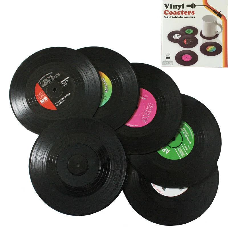 Retro Vibes: Vinyl Record Drink Coasters – Perfect for Any Table! - ONE TO FIVE