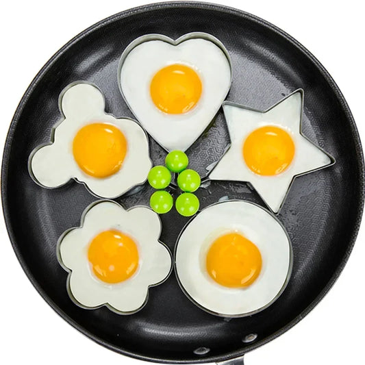 Perfect Breakfast Every Time: Stainless Steel Egg & Pancake Molds – Set of 5 - ONE TO FIVE