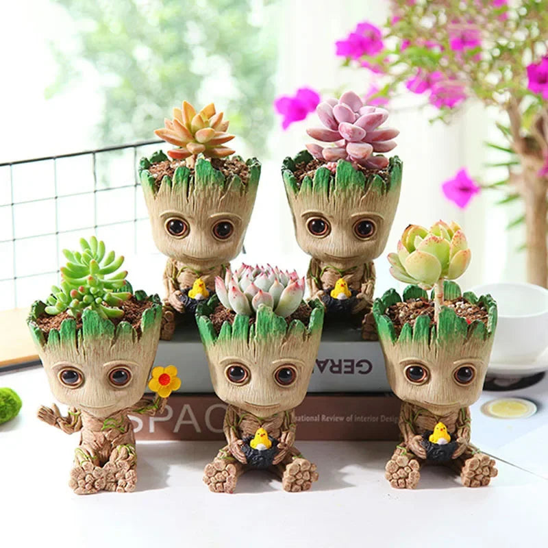 Adorable Charm: Kawaii Groot Figure for Home & Office Display - ONE TO FIVE