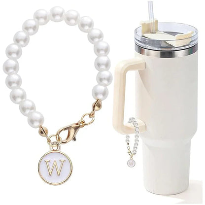 Add a Personal Touch: Letter Charm with Pearl Chain for Tumbler Handles - ONE TO FIVE