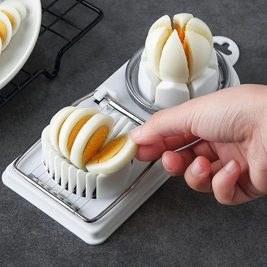 Effortless Slicing: 2-in-1 Egg Cutter with Stainless Steel Wire for Perfect Cuts - ONE TO FIVE