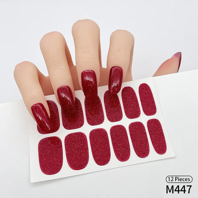 Effortless Elegance: Long-Lasting Wine Red Nail Stickers – Limited Stock! - ONE TO FIVE