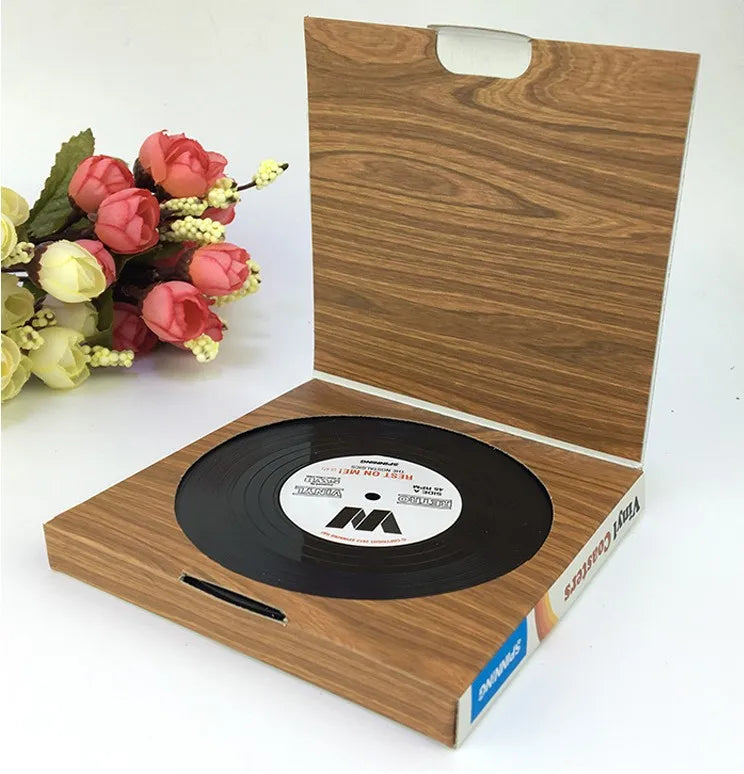 Retro Vibes: Vinyl Record Drink Coasters – Perfect for Any Table! - ONE TO FIVE