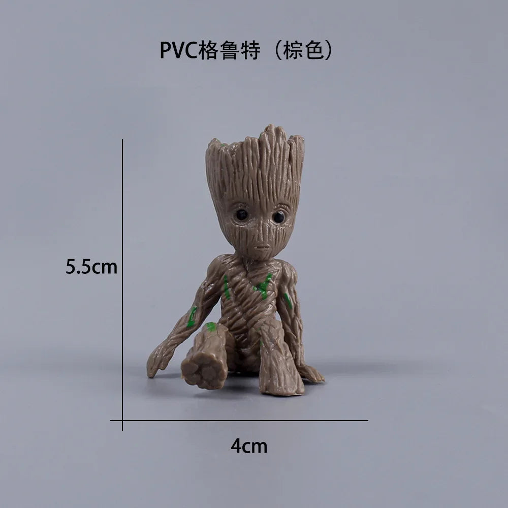 Adorable Charm: Kawaii Groot Figure for Home & Office Display - ONE TO FIVE