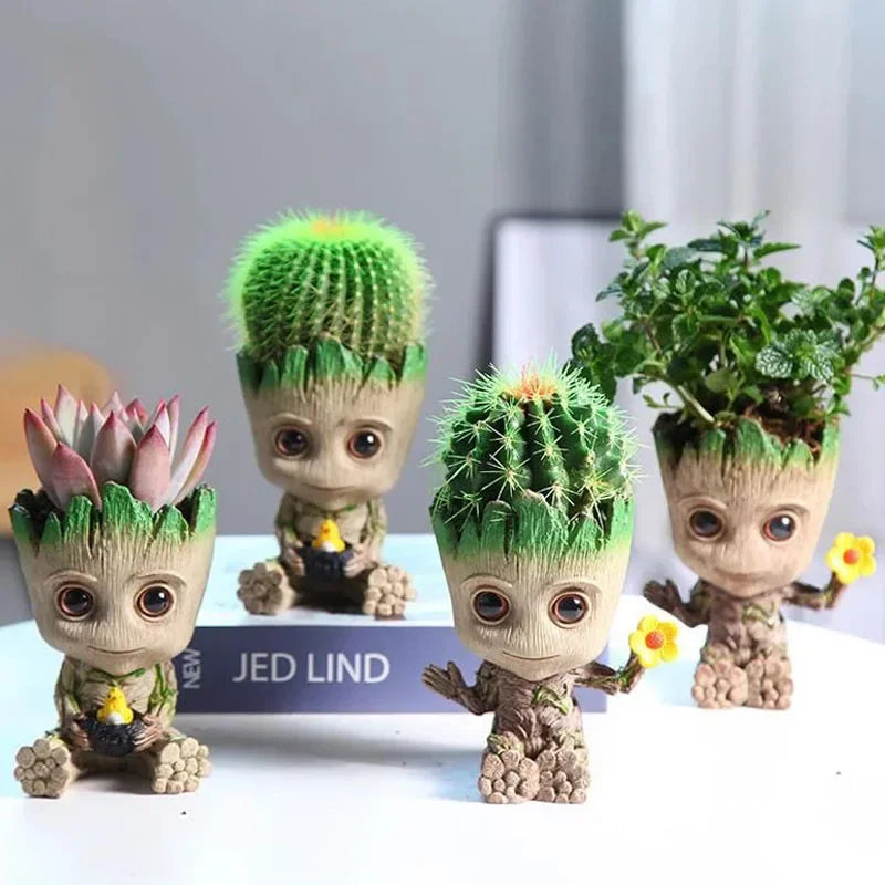 Adorable Charm: Kawaii Groot Figure for Home & Office Display - ONE TO FIVE