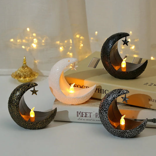 Ramadan Kareem: LED Star & Moon Candlestick Lamp – Limited Stock! - ONE TO FIVE