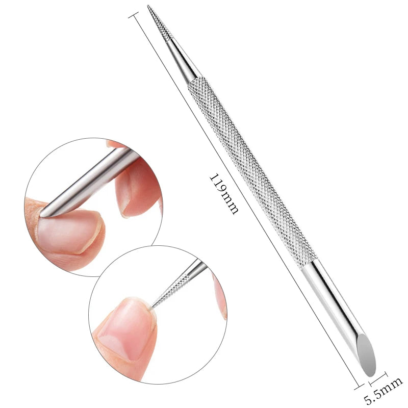 Perfect Nails: Double-Ended Stainless Steel Cuticle Pusher – Limited Stock! - ONE TO FIVE