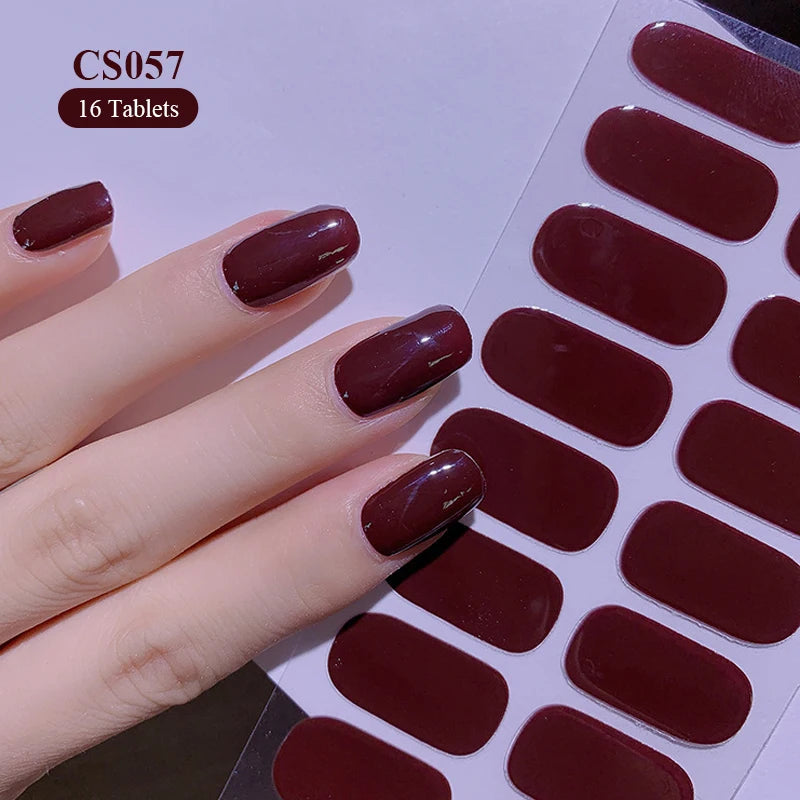 Effortless Elegance: Long-Lasting Wine Red Nail Stickers – Limited Stock! - ONE TO FIVE