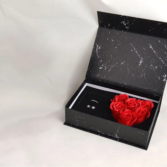 Perfect Gift: Romantic Jewelry Box with Floral Design for Rings & Necklaces - ONE TO FIVE