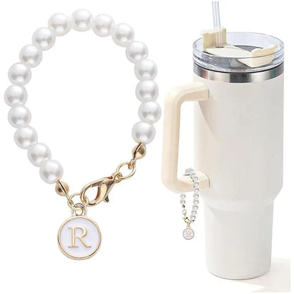 Add a Personal Touch: Letter Charm with Pearl Chain for Tumbler Handles - ONE TO FIVE