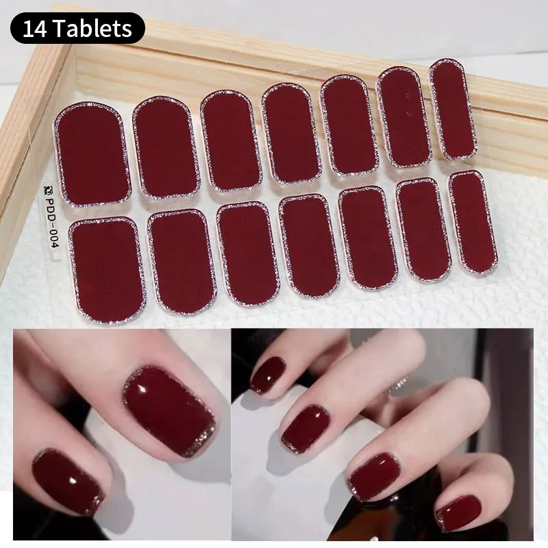 Effortless Elegance: Long-Lasting Wine Red Nail Stickers – Limited Stock! - ONE TO FIVE