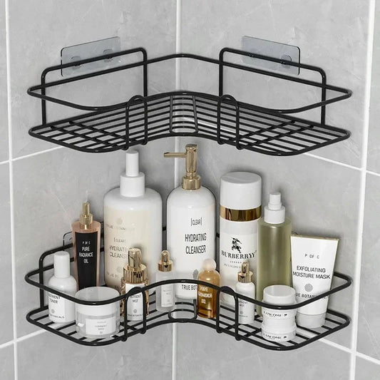 Maximize Your Space: Wall Mounted Bathroom Corner Shelf for Shampoo & Cosmetic Organization - ONE TO FIVE