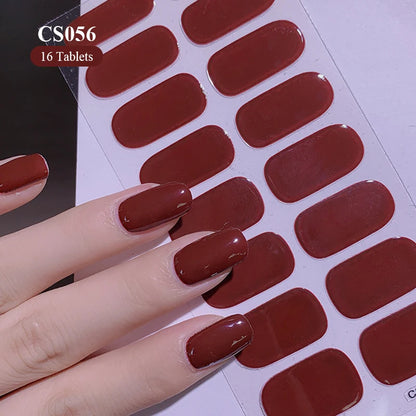 Effortless Elegance: Long-Lasting Wine Red Nail Stickers – Limited Stock! - ONE TO FIVE