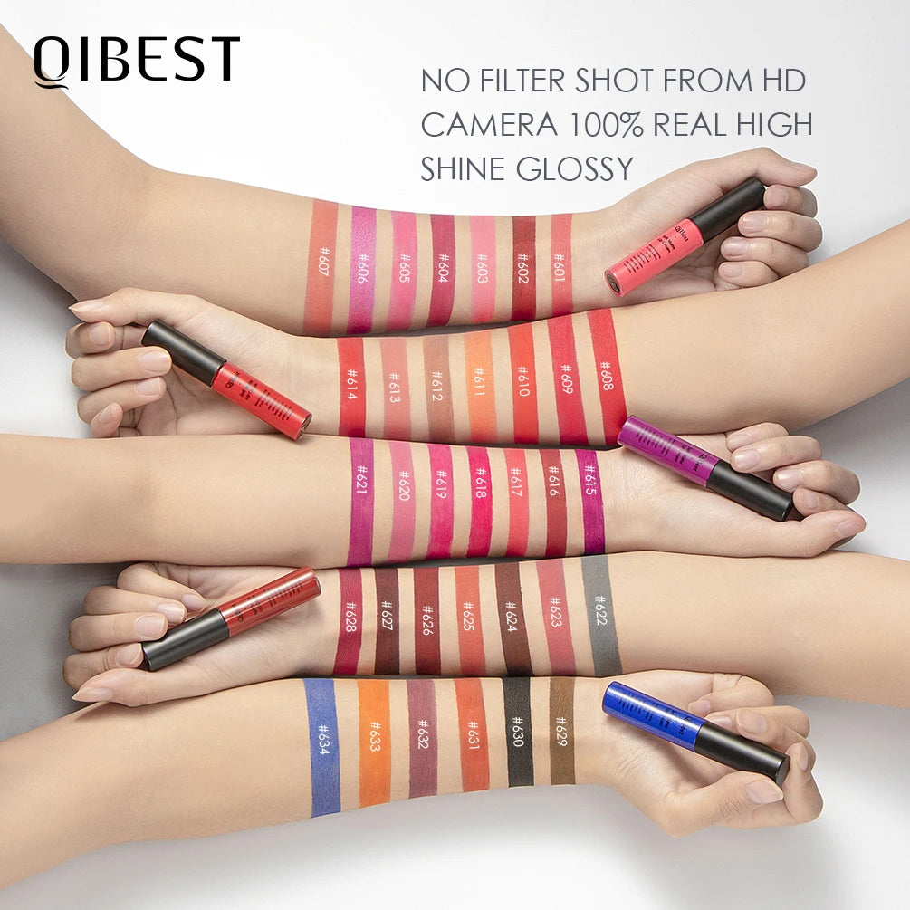 Bold & Beautiful: QIBEST 34-Color Matte Waterproof Lipstick Collection - ONE TO FIVE