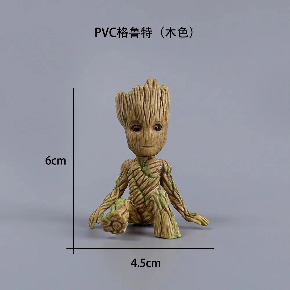 Adorable Charm: Kawaii Groot Figure for Home & Office Display - ONE TO FIVE