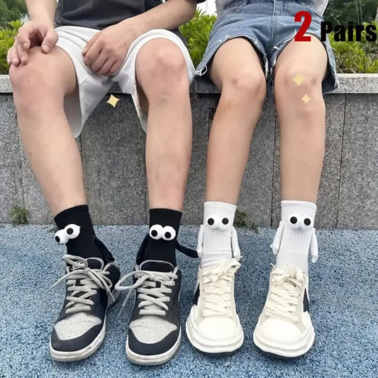 Stay Connected in Style: 3D Cartoon Hand-Holding Socks for Couples &amp; Friends!